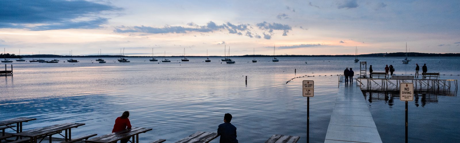 Lake Mendota from the Union Terrace at dusk