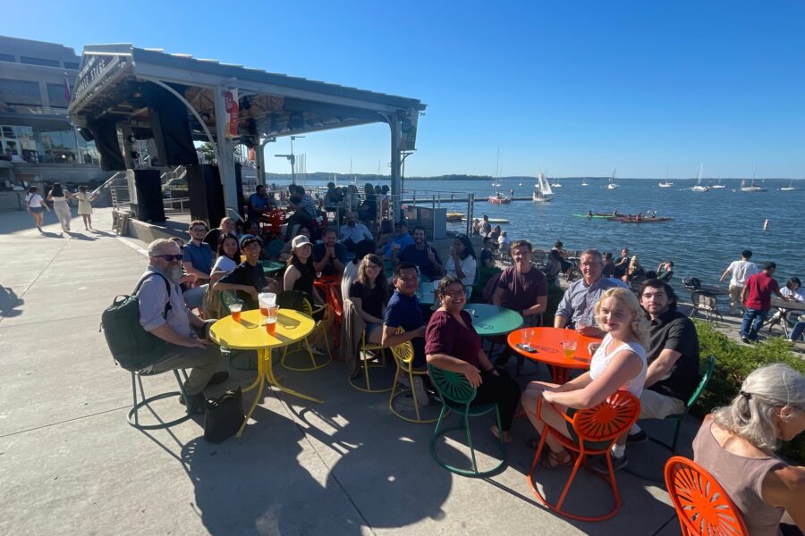 SJMC students, faculty and staff gather on the Memorial Union Terrace