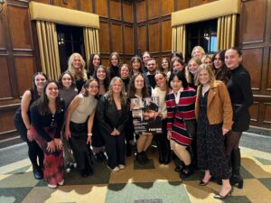 The team behind Curb magazine poses at the launch party of their 22nd edition.