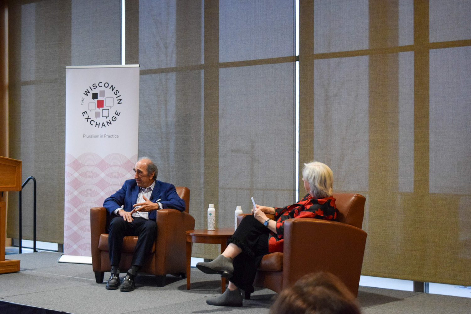 Andy Lack speaks during “Democracy in the Balance” at the Pyle Center on March 5, 2026.