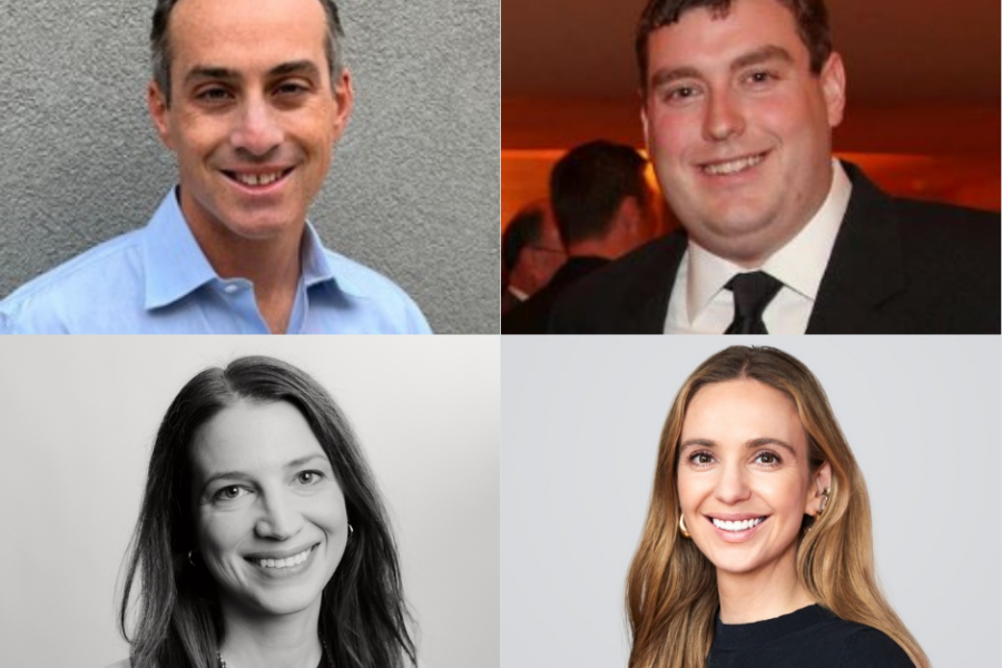 Four professional headshots arranged in a 2-by-2 grid, featuring two men and two women.